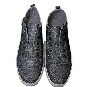 Bamboo Silver Metallic Sneakers Size 9